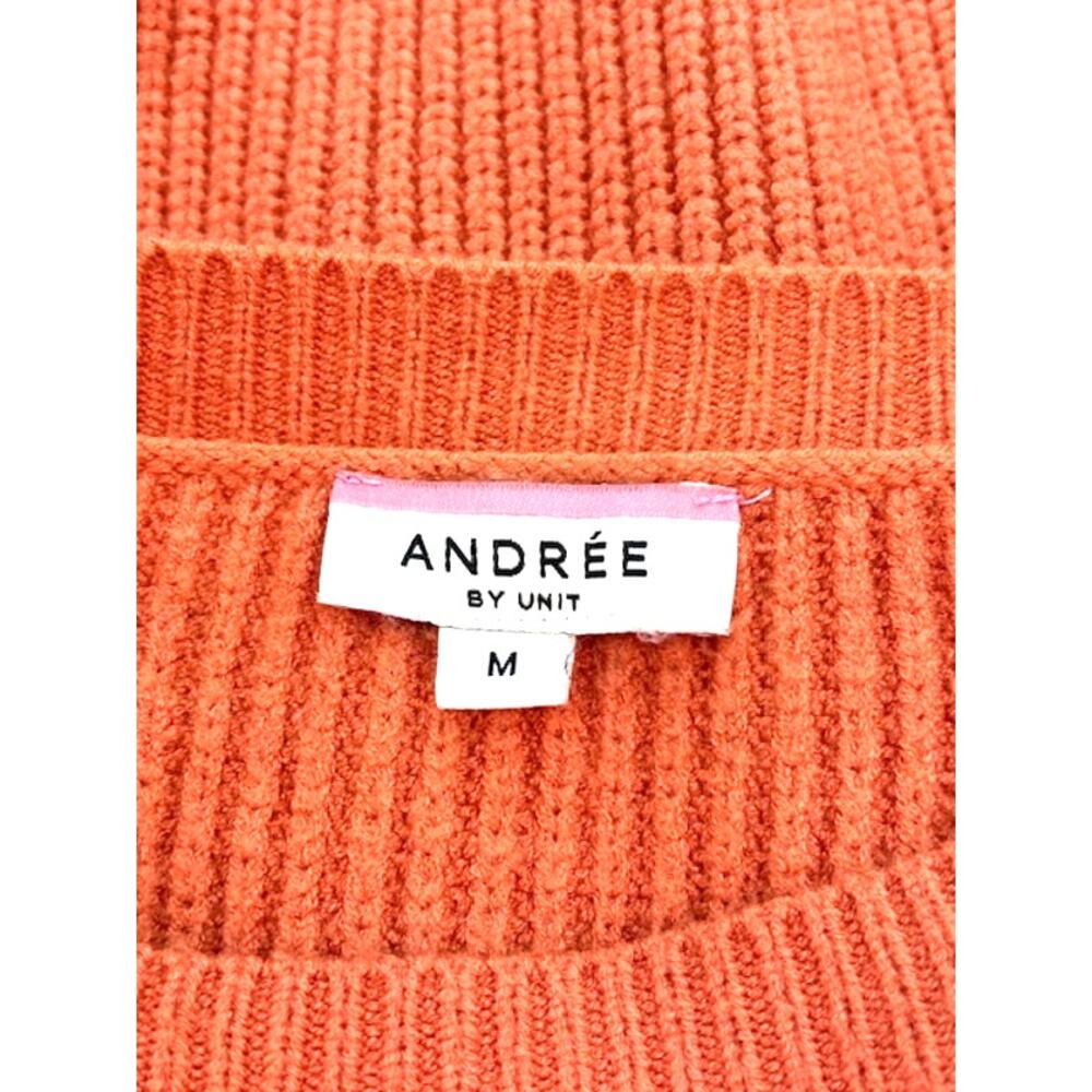 Andree By Unit Rust Orange Sweater With Raised Po… - image 5